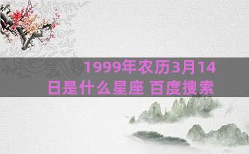 1999年农历3月14日是什么星座 百度搜索